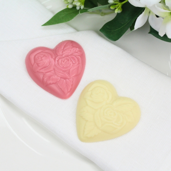 Floral Chocolate Heart Wedding Favours