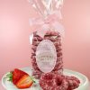 Strawberry chocolate covered pretzels with strawberry crunch