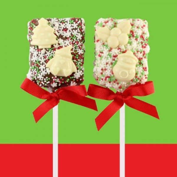 Christmas Krispie Treat Chocolate Lollipop