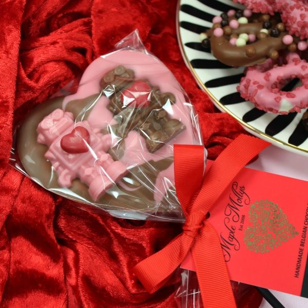 Love Bot - Large Chocolate Heart Shaped Lollipop - Image 2