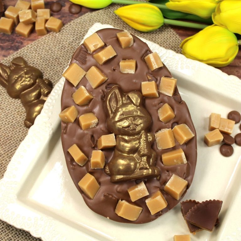 Easter Peanut Butter Fudge Chocolate Egg Slab