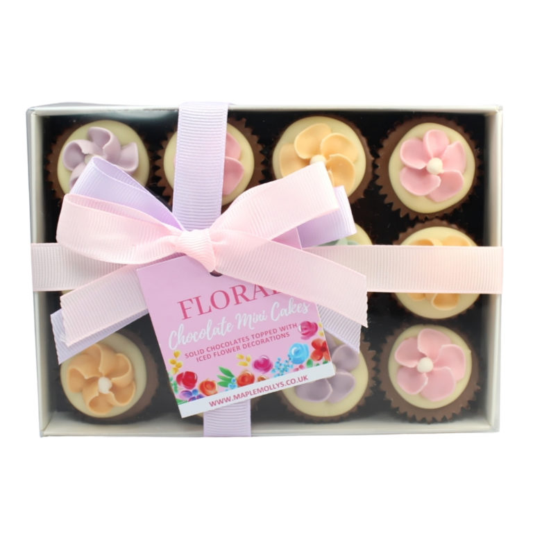Floral Chocolate Mini Cakes Gift Box
