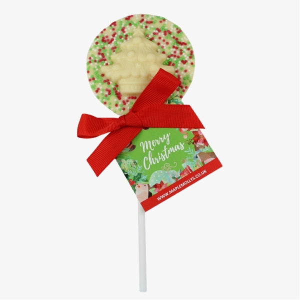 Christmas Tree Sprinkled Chocolate Lollipop
