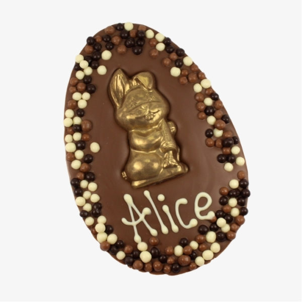 Personalised Golden Bunny Decorated Easter Egg Bar