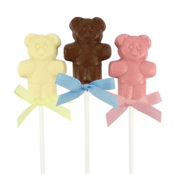 Teddy Bear Shaped Chocolate Lollipops