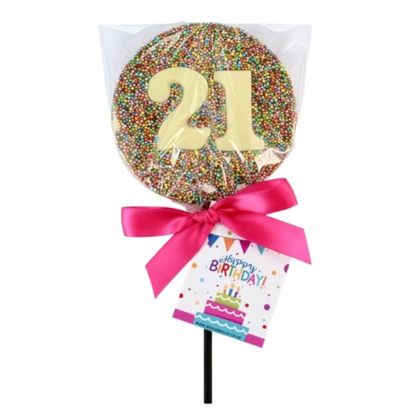 Birthday Large Chocolate Number Lollipop 10-99