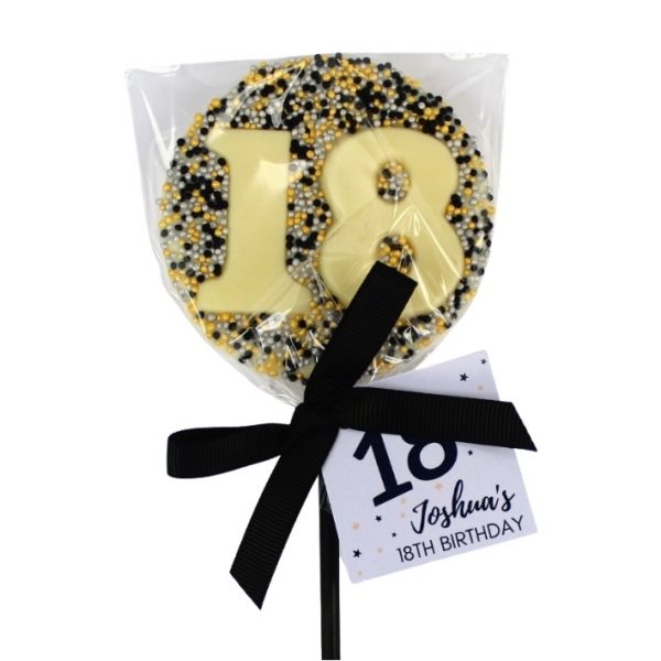birthday party favours number lollipops sprinkled