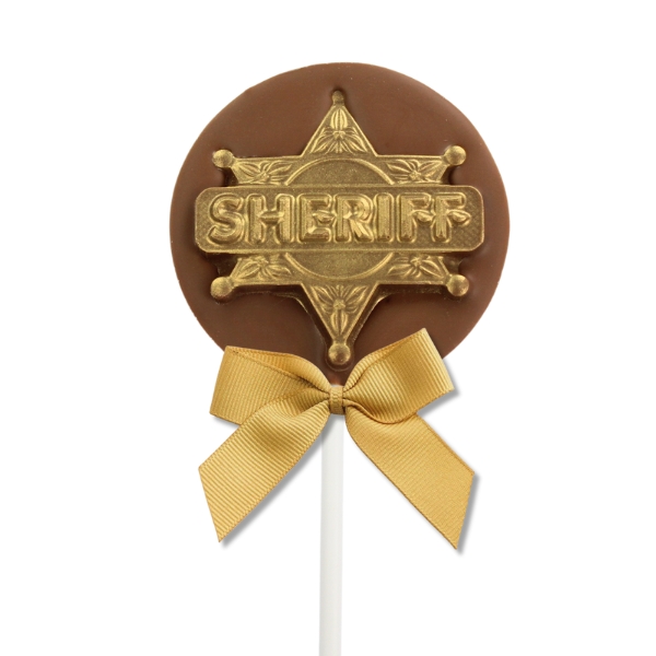 Sheriff Badge Milk Chocolate Lollipop