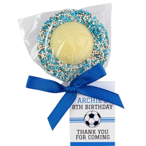 Football Round Sprinkled Chocolate Lollipops - Image 4