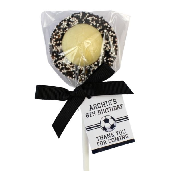 Football Round Sprinkled Chocolate Lollipops - Image 3