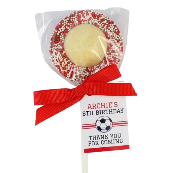 Football Round Sprinkled Chocolate Lollipops - Image 2