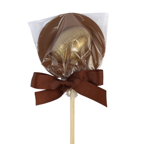 Gold Rugby Ball Chocolate Lollipop - Image 2