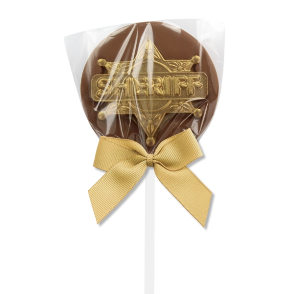 Sheriff Badge Milk Chocolate Lollipop - Image 3