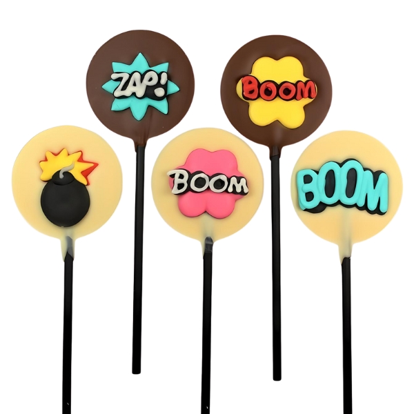 Superhero Chocolate Lollipops Party Favours - Image 2