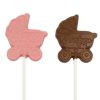 Pram chocolate lollipops personalised baby shower favours