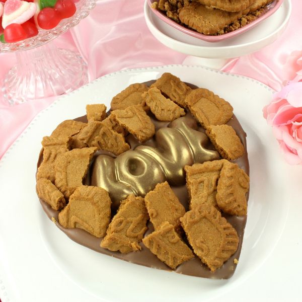 Valentine Biscoff Heart Shaped Chocolate Slab