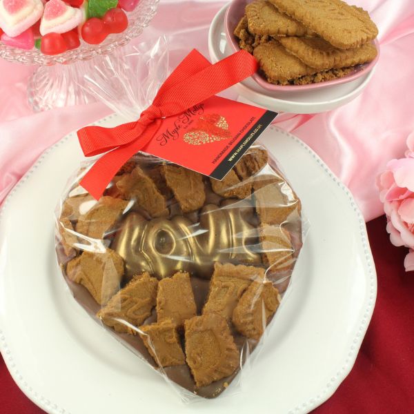 Valentine Biscoff Heart Shaped Chocolate Slab - Image 2