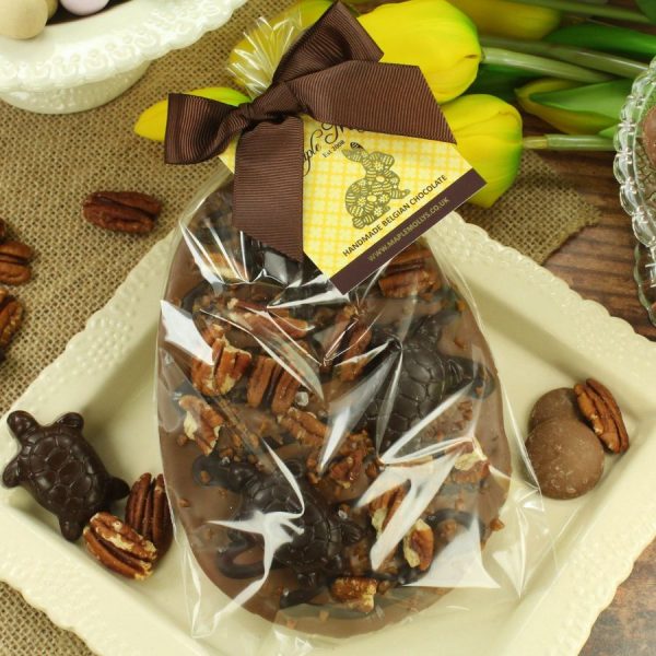 Pecan Turtle Egg Shaped Chocolate Slab - Image 3