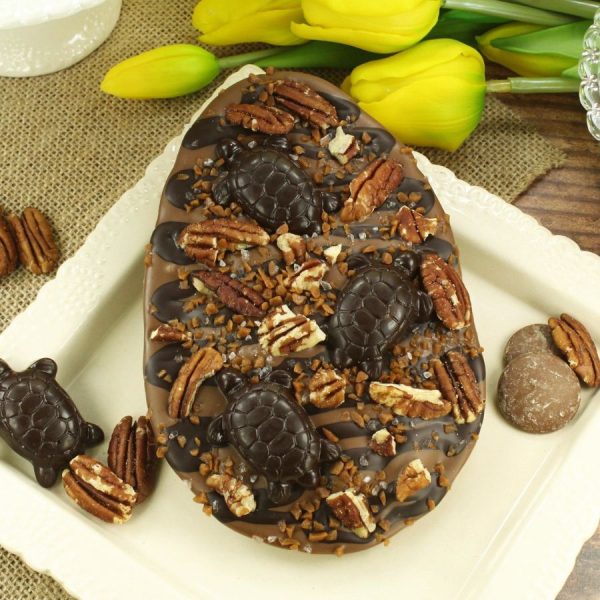 Pecan Turtle Egg Shaped Chocolate Slab
