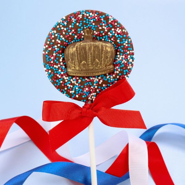 Crown Sprinkled Chocolate Lollipop