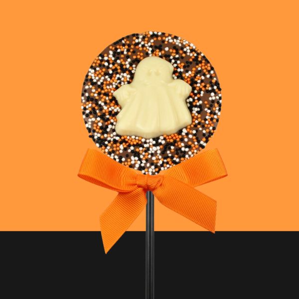 Chocolate Ghost sprinkled Lollipop