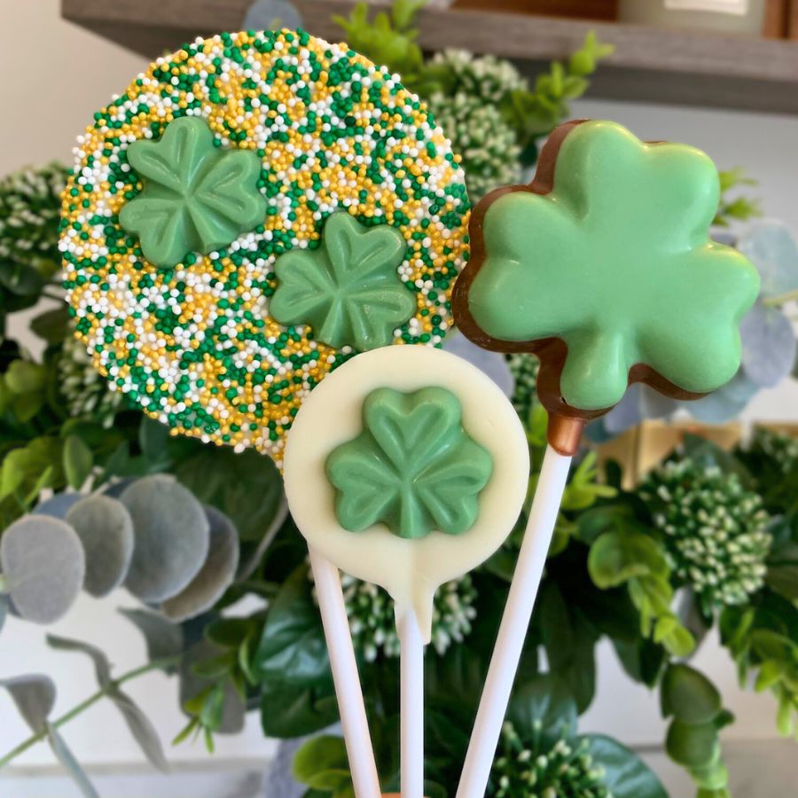 Shamrock Shaped Chocolate Lollipop - Image 4