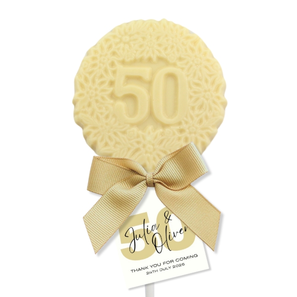 Number 50 Fifty Chocolate Lollipops