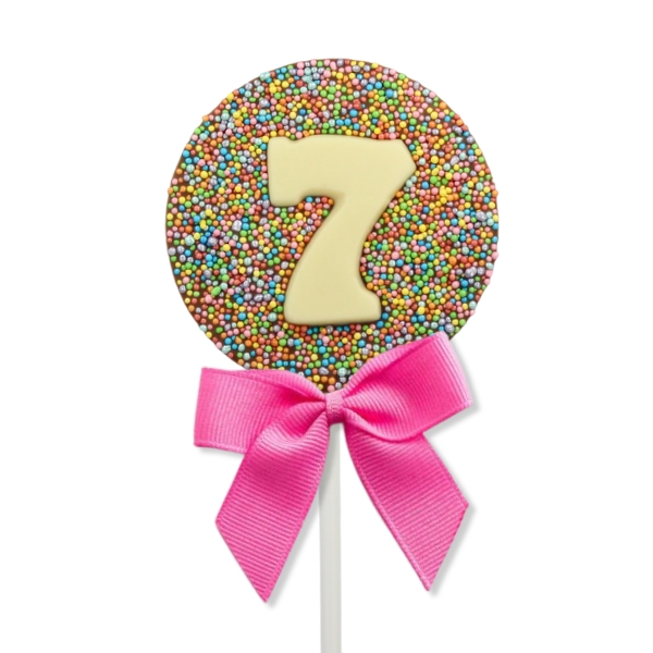 Number Sprinkled Chocolate Lollipops Ages 0-9