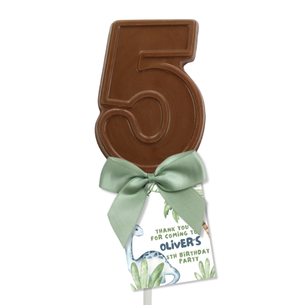 Number 5 Five Chocolate Lollipops