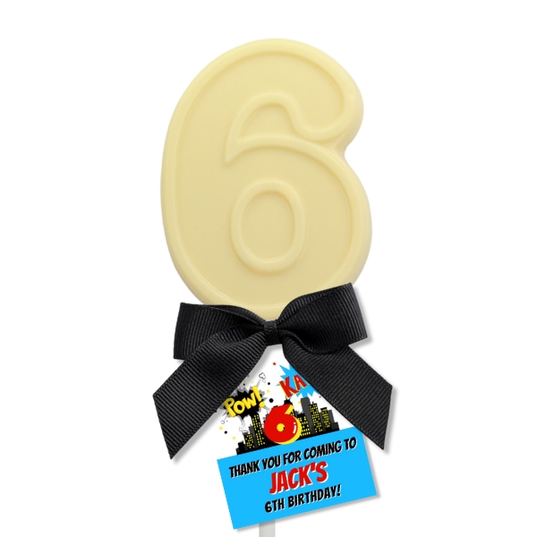Number 6 Six Chocolate Lollipops