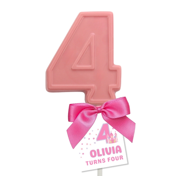 Number 4 Four Chocolate Lollipops