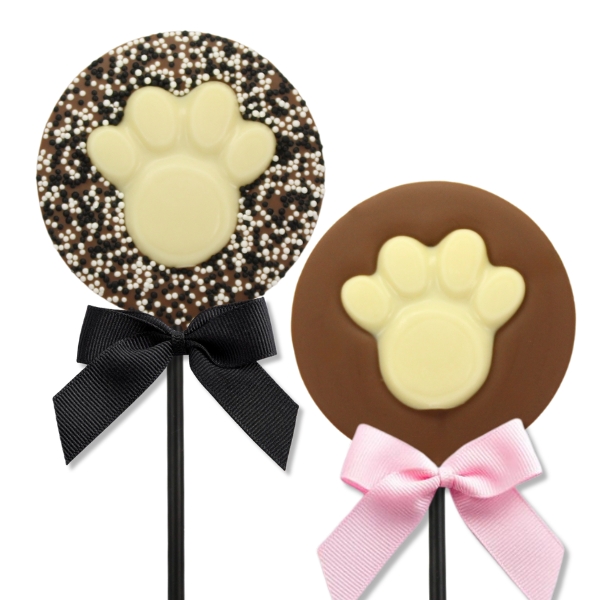 Paw Print Chocolate Lollipops