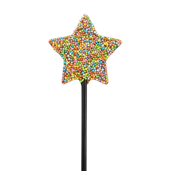 Sprinkled Star Chocolate Lollipops