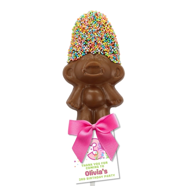 Troll Shaped Chocolate Lollipops