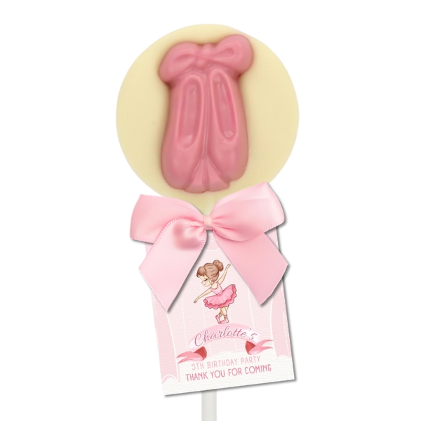 Ballet Slipper Round Chocolate Lollipops