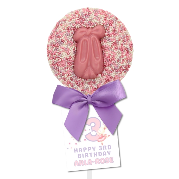 Ballet Slipper Sprinkled Chocolate Lollipops
